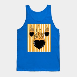 Flames Burning Heart On Fire Tank Top